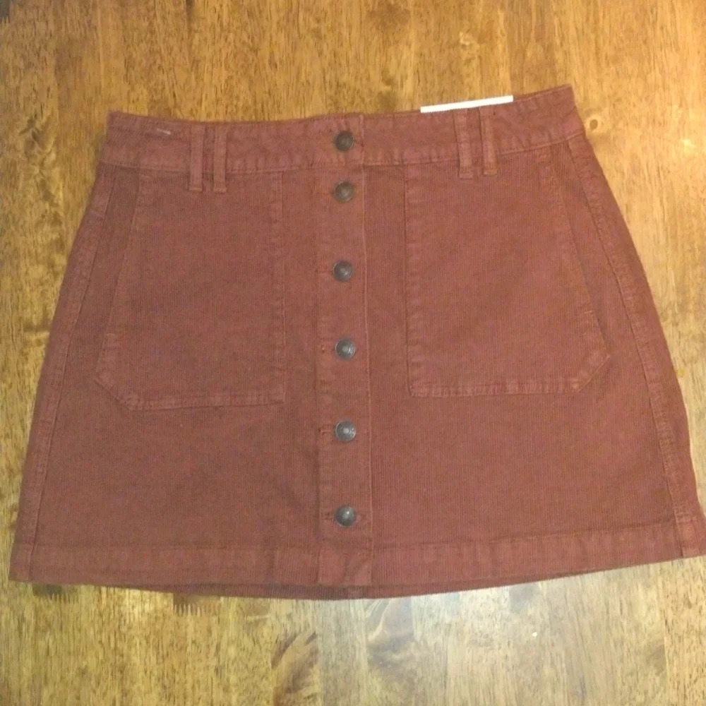 NWT AE Super High-Waisted Corduroy A-Line Skirt 8
